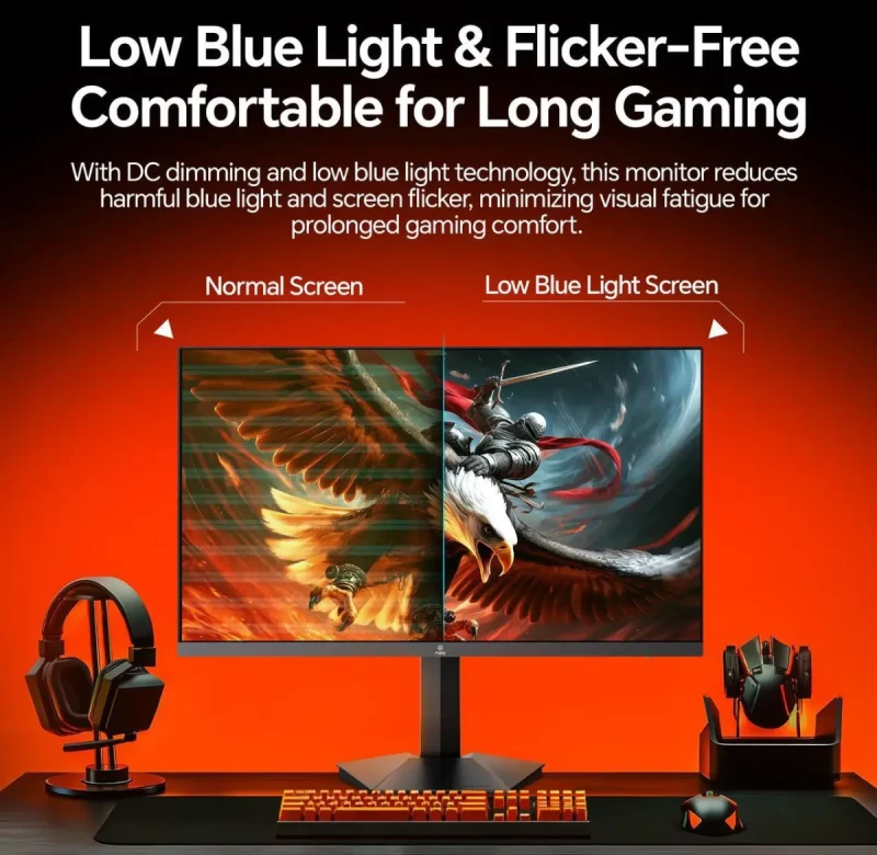 ABS GQ271NE 27″ QHD Gaming Monitor - 2560x1440 2K Resolution, 180 Hz Refresh Rate, Fast IPS Panel, 1 ms Response Time, AMD FreeSync / Adaptive Sync, VESA DisplayHDR 400, 95% DCI-P3 Color Gamut, HDMI & DisplayPort Connectivity, Ultra-Smooth High-Performance Display for Gaming and Productivity - Gallery Image