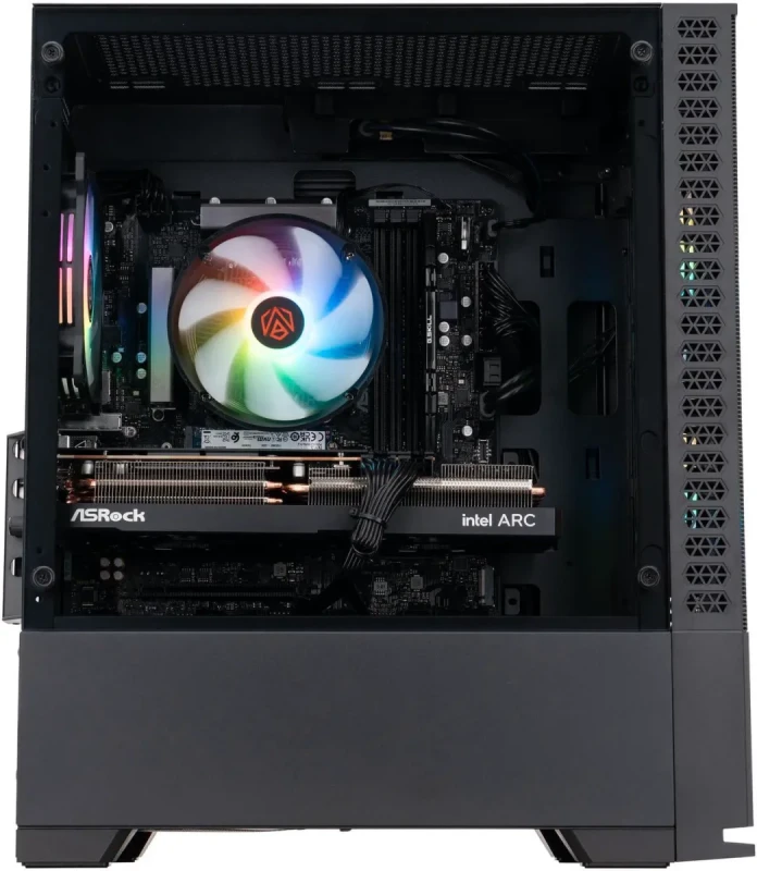 ABS Cyclone Aqua Gaming Desktop PC - Intel Core 5 120 up to 4.6GHz, Intel Arc A580 8GB Graphics Card, 16GB DDR4 3200MHz RAM, 1TB M.2 NVMe SSD, WiFi Ready, HDMI/DisplayPort, Windows 11 Home, Black Gaming Tower - Gallery Image