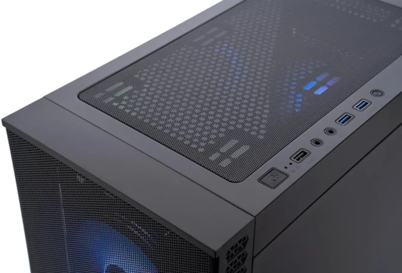 ABS Cyclone Aqua Gaming Desktop PC - Intel Core 5 120 up to 4.6GHz, Intel Arc A580 8GB Graphics Card, 16GB DDR4 3200MHz RAM, 1TB M.2 NVMe SSD, WiFi Ready, HDMI/DisplayPort, Windows 11 Home, Black Gaming Tower - Gallery Image