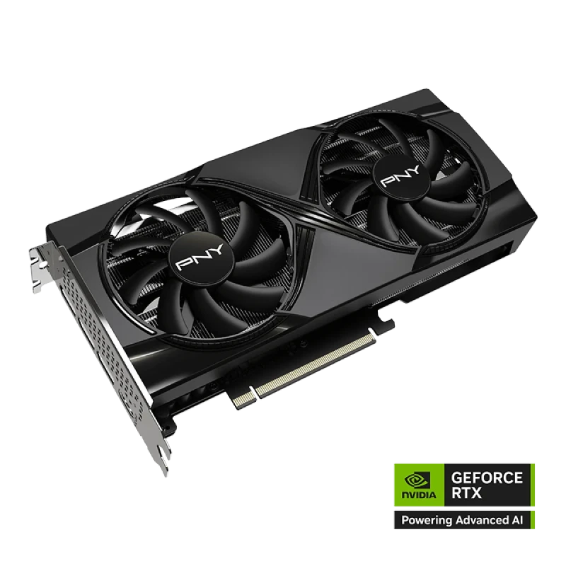 PNY GeForce RTX 5060 Ti Dual Fan 16GB Graphics Card – NVIDIA Blackwell RTX 5060 Ti GPU, 4608 CUDA Cores, 16 GB GDDR7 128-bit Memory, 448 GB/s Bandwidth, PCIe 5.0 x8, Dual-Fan Cooling, Dual-Slot, HDMI 2.1b & 3x DisplayPort 2.1b, 245 mm Length, 180 W TDP - Gallery Image