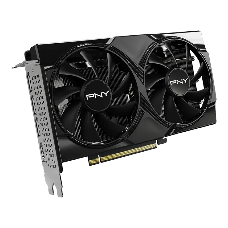 PNY GeForce RTX 5060 8GB GDDR7 Dual-Fan PCIe 5.0 x8 Graphics Card – NVIDIA Blackwell GPU, 3840 CUDA Cores, 2497 MHz Boost, 128-bit 8 GB Memory, 3x DisplayPort 2.1b & HDMI 2.1b, 200 mm Compact Black Gaming GPU - Gallery Image