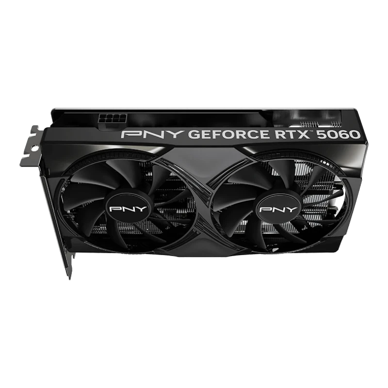 PNY GeForce RTX 5060 8GB GDDR7 Dual-Fan PCIe 5.0 x8 Graphics Card – NVIDIA Blackwell GPU, 3840 CUDA Cores, 2497 MHz Boost, 128-bit 8 GB Memory, 3x DisplayPort 2.1b & HDMI 2.1b, 200 mm Compact Black Gaming GPU - Gallery Image