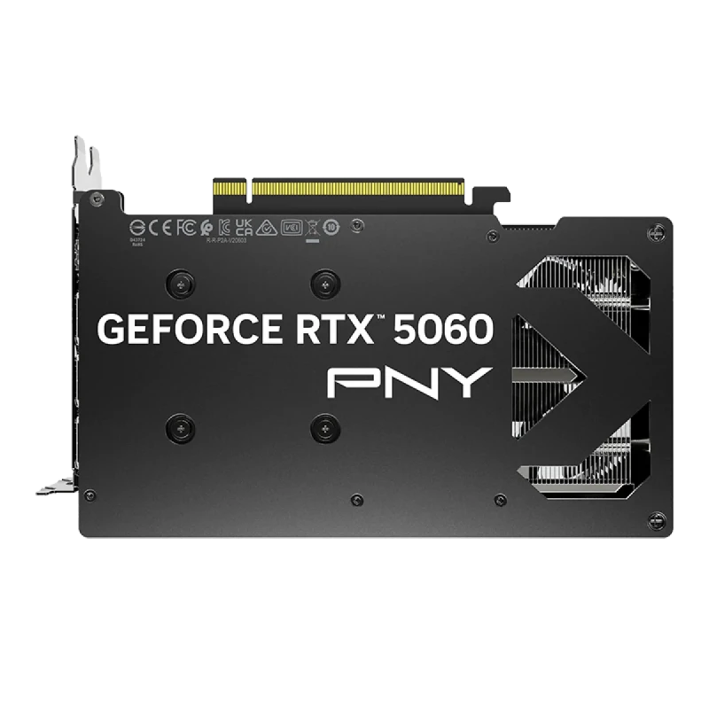 PNY GeForce RTX 5060 8GB GDDR7 Dual-Fan PCIe 5.0 x8 Graphics Card – NVIDIA Blackwell GPU, 3840 CUDA Cores, 2497 MHz Boost, 128-bit 8 GB Memory, 3x DisplayPort 2.1b & HDMI 2.1b, 200 mm Compact Black Gaming GPU - Gallery Image