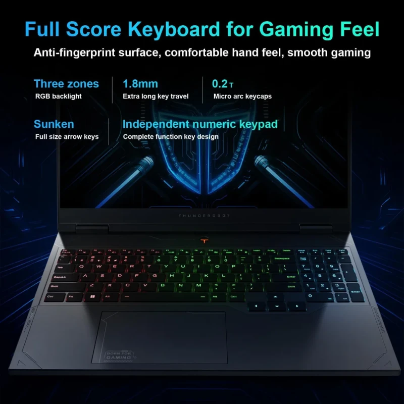 Thunderobot Radiant 16 Gaming Laptop - 16" QHD+ (2560x1600) 300Hz Display, Intel Core i9-14900HX, GeForce RTX 5080, 32GB DDR5-5600, 1TB PCIe SSD, RGB Backlit Keyboard, Wi-Fi 6, Windows 11 Home, Black, 330W Power Adapter - Gallery Image