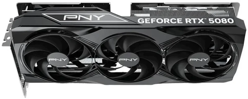 PNY NVIDIA GeForce RTX 5080 16GB OC Triple Fan Graphics Card - Gallery Image
