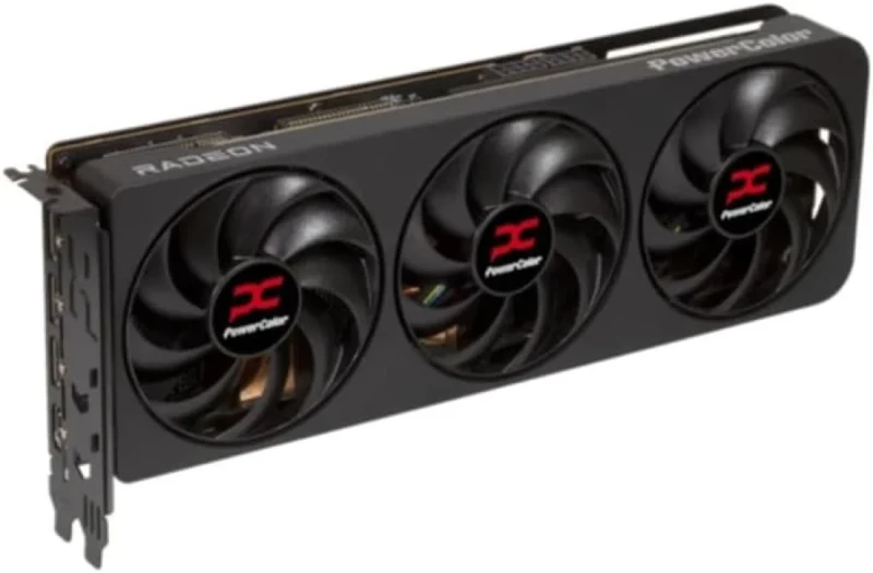 PowerColor Reaper Radeon RX 9070 XT 16GB Black/Red – AMD RDNA GPU, 16GB GDDR6, Boost Clock up to 2850 MHz, Triple-Fan Reaper Cooling, Factory Overclock, PCIe 4.0, HDMI/DP Outputs, High-Performance Gaming, 289 mm - Gallery Image