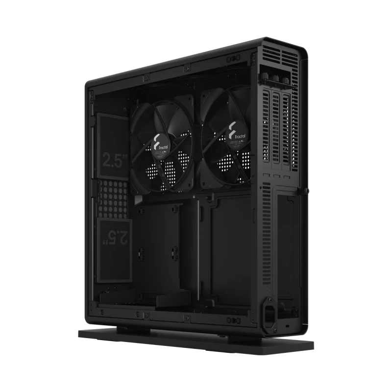 Fractal Design Ridge Mini-ITX Case - PCIe 4.0 Riser Cable, SFF Console Design, USB Type-C, Tempered Fabric Front Panel, Black - Gallery Image