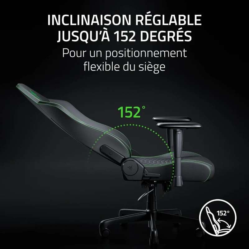 Razer Iskur V2 X NewGen Ergonomic Gaming Chair - Black 2nd Gen PU Leather, CoolTouch Technology, Integrated Lumbar Support, Wide Shoulder Arches, Ergonomic Design - Gallery Image