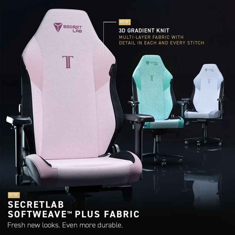 Secretlab TITAN Evo Black Gaming Chair - SoftWeave Plus Fabric, Ergonomic Lumbar Support, Magnetic Memory Foam Head Pillow, 4D Armrests, Reclining Backrest, Standard Size, Up to 130kg, Black - Gallery Image