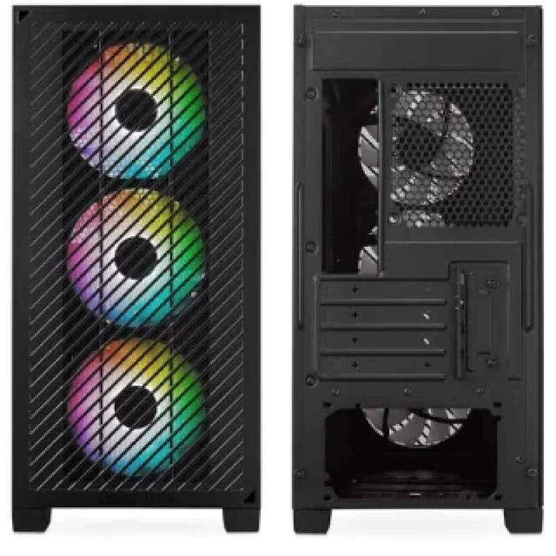 Cooler Master Elite 301 MicroATX Mid Tower PC Case – Tempered Glass Side Panel, ARGB Fans, USB-C & USB 3.2 Ports, Supports MicroATX & Mini-ITX, up to 365 mm GPU, 163.5 mm CPU Cooler Clearance, Top/Front/Rear Fan & Radiator Support, PSU Not Included - Gallery Image